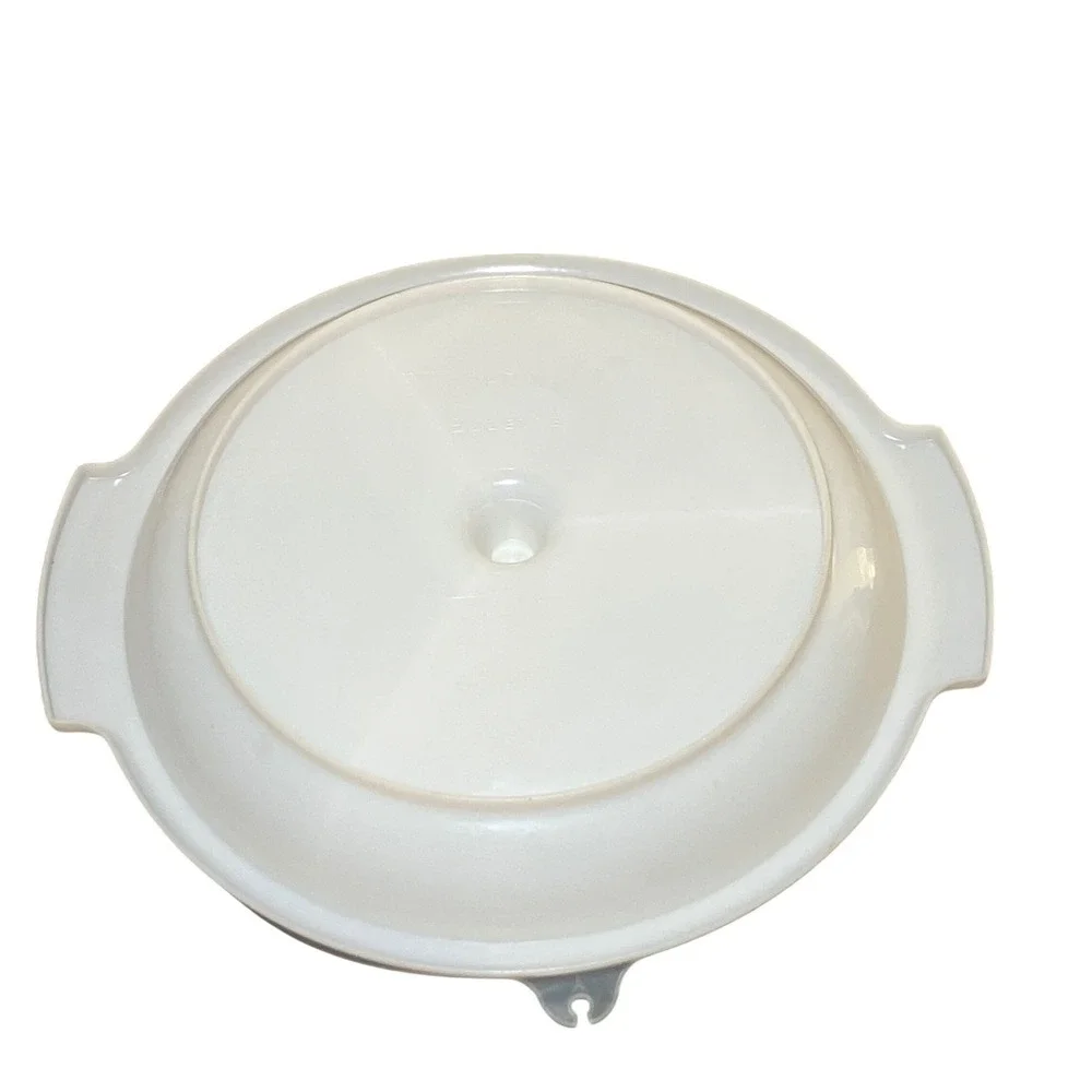 Tupperware Divided Serving Tray White 3 Section Handle Lid 224-15 Vintage Good